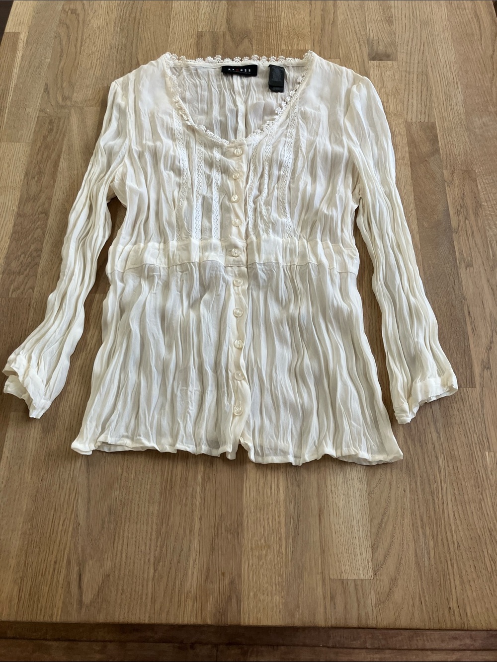Y2K Axcess cream chiffon blouse Size:6 (M)